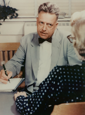 Black and white photo of Alfred Kinsey.