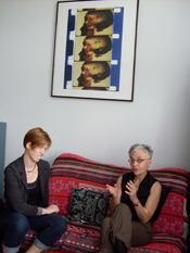 Filmmaker Barbara Hammer and Deanna Utroske in Hammer’s studio.
